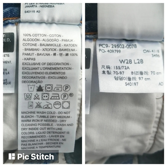 Levi's Premium 501 Skinny Jeans Nice as Pie Blue Distressed High Rise Ankle 28 - Picture 15 of 16